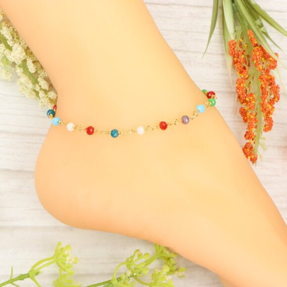 "Handmade Anklet – Elegant & Delicate Jewelry for Women | UNVRC1424 - Picture 7 of 10
